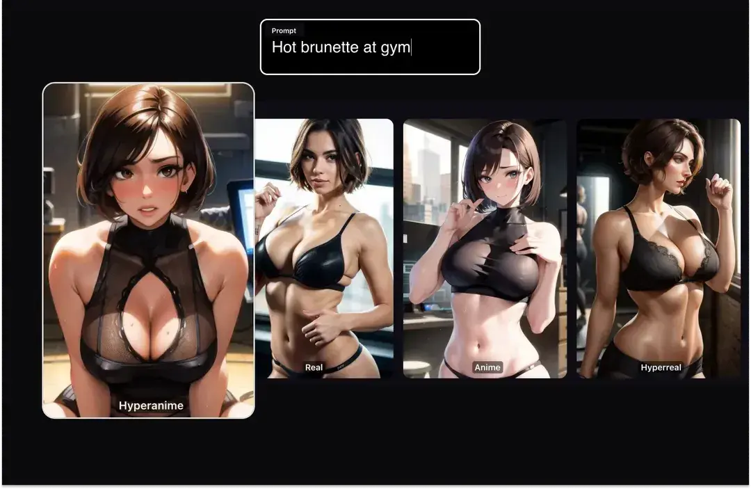 Promptchan AI style generation interface example